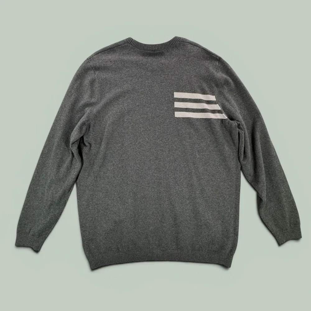 Adidas Golf Mens XL Charcoal Grey Crewneck Sweater Cotton Blend CF7540